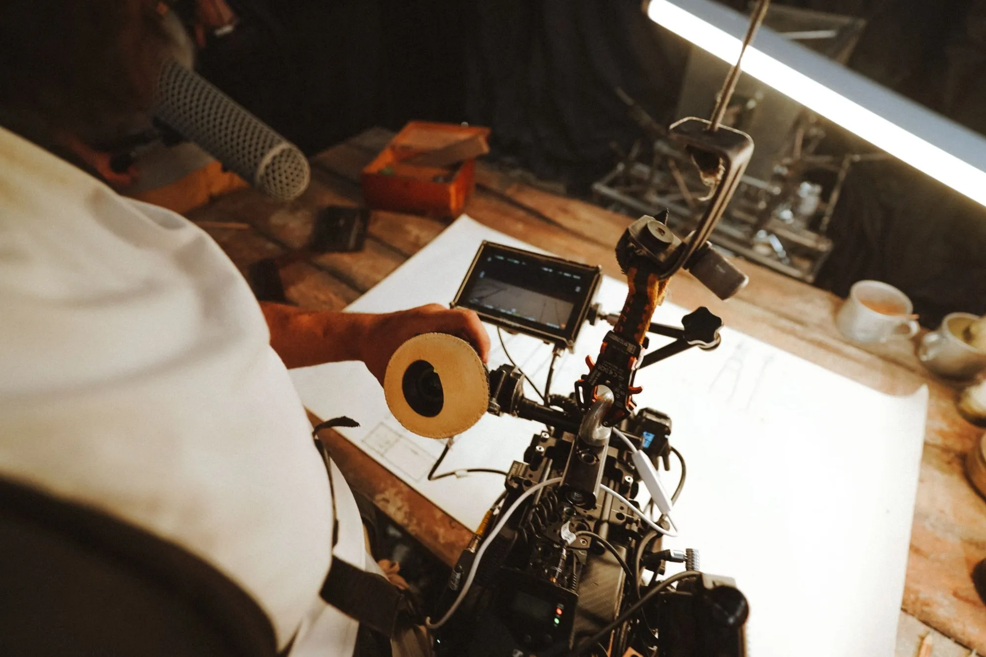 Cinema camera rig on a video production set